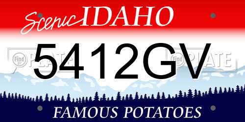 5412GV Idaho License Plate