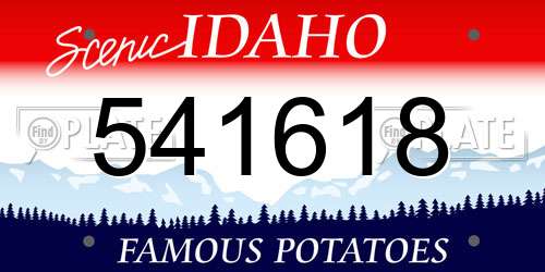 541618 Idaho License Plate