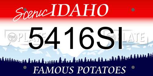 5416SI Idaho License Plate