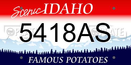 5418AS Idaho License Plate