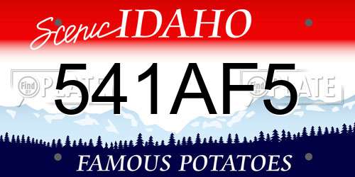 541AF5 Idaho License Plate