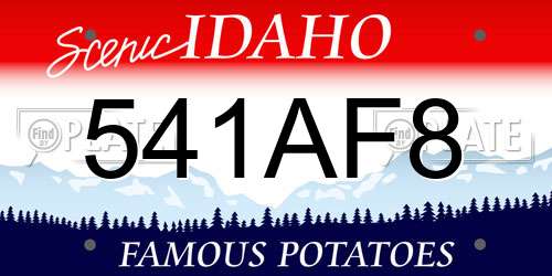 541AF8 Idaho License Plate