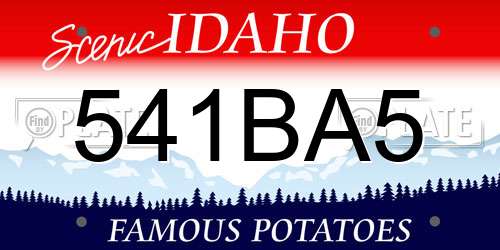 541BA5 Idaho License Plate