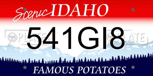 541GI8 Idaho License Plate