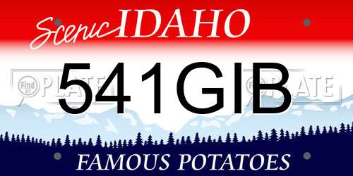 541GIB Idaho License Plate