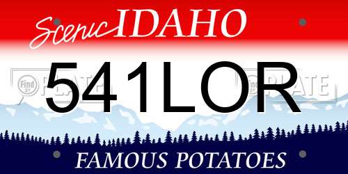 541LOR Idaho License Plate