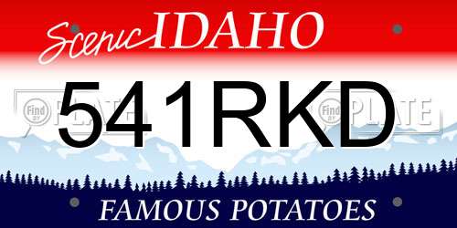 541RKD Idaho License Plate