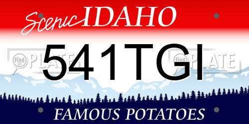 541TGI Idaho License Plate