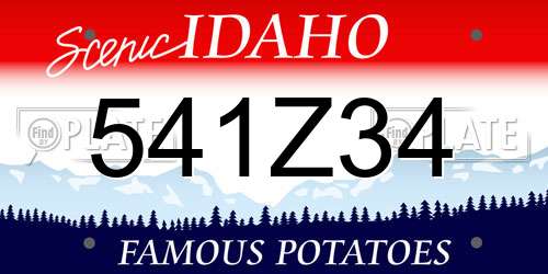 541Z34 Idaho License Plate