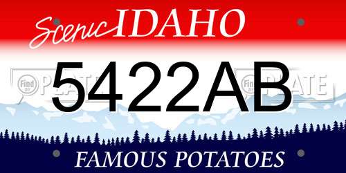 5422AB Idaho License Plate