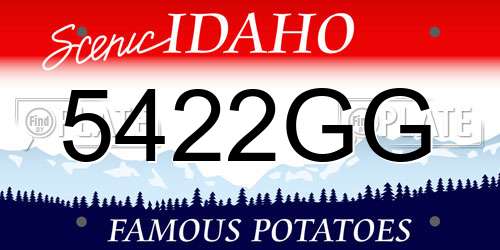 5422GG Idaho License Plate