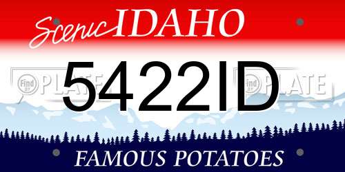 5422ID Idaho License Plate