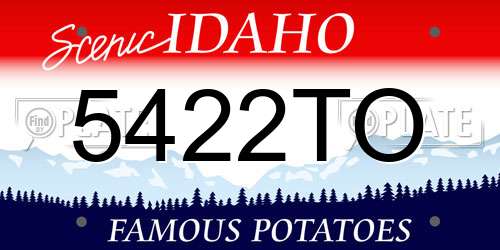 5422TO Idaho License Plate
