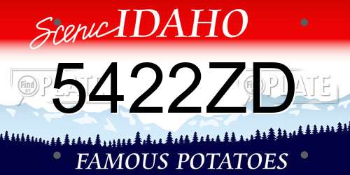 5422ZD Idaho License Plate