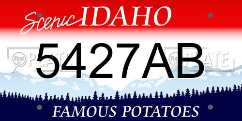 5427AB Idaho License Plate