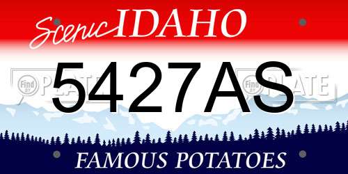 5427AS Idaho License Plate