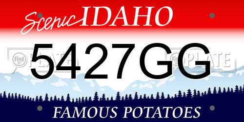 5427GG Idaho License Plate