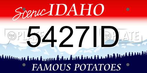5427ID Idaho License Plate