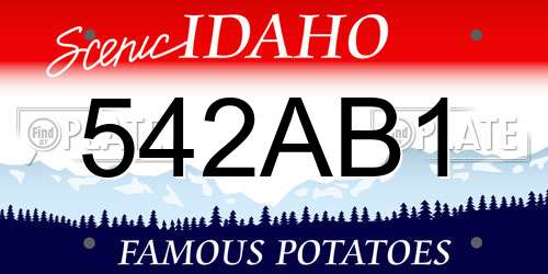 542AB1 Idaho License Plate