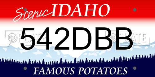 542DBB Idaho License Plate