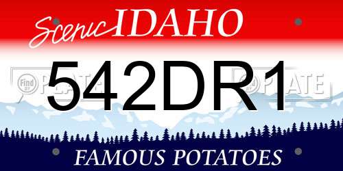 542DR1 Idaho License Plate