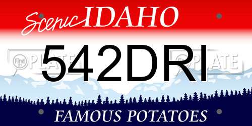 542DRI Idaho License Plate