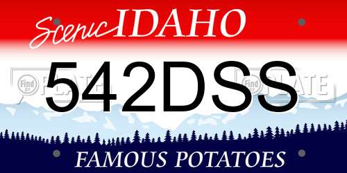 542DSS Idaho License Plate