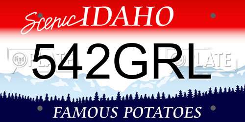 542GRL Idaho License Plate