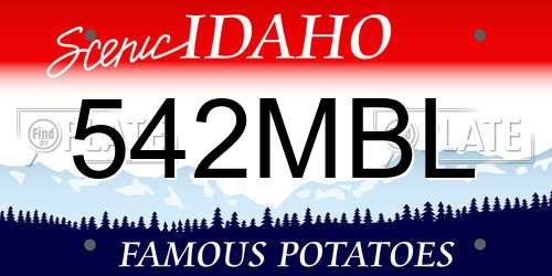 542MBL Idaho License Plate