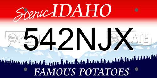 542NJX Idaho License Plate