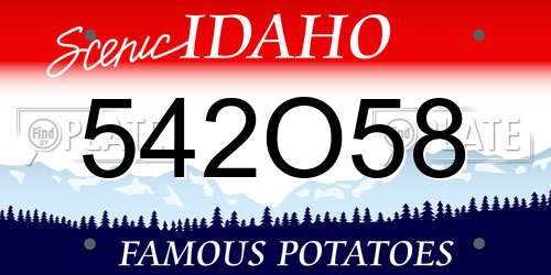 542O58 Idaho License Plate