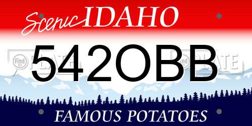 542OBB Idaho License Plate