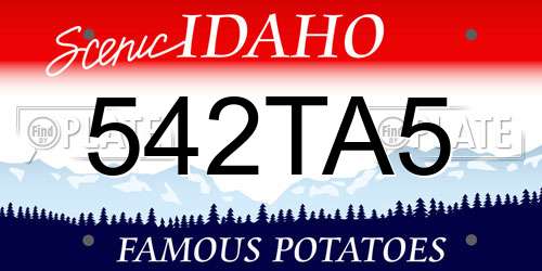 542TA5 Idaho License Plate