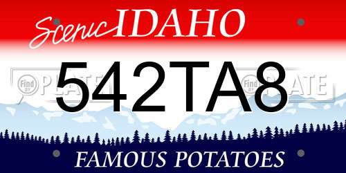 542TA8 Idaho License Plate