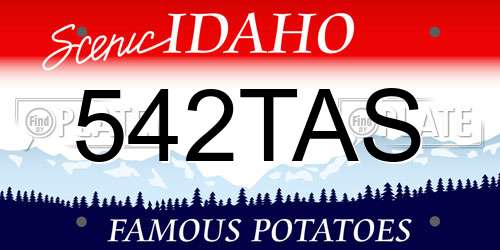 542TAS Idaho License Plate
