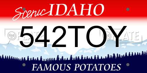 542TOY Idaho License Plate