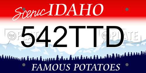 542TTD Idaho License Plate