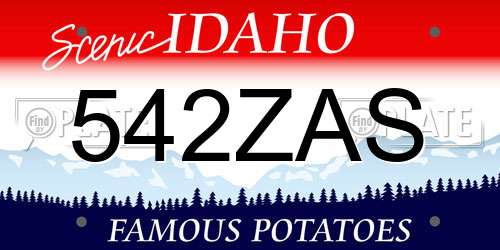 542ZAS Idaho License Plate
