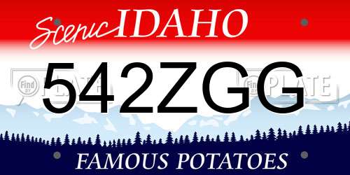 542ZGG Idaho License Plate