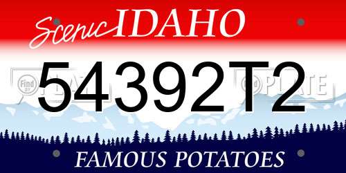 54392T2 Idaho License Plate