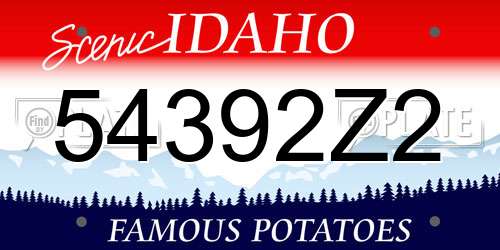 54392Z2 Idaho License Plate