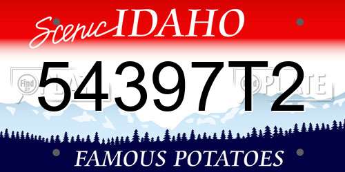 54397T2 Idaho License Plate