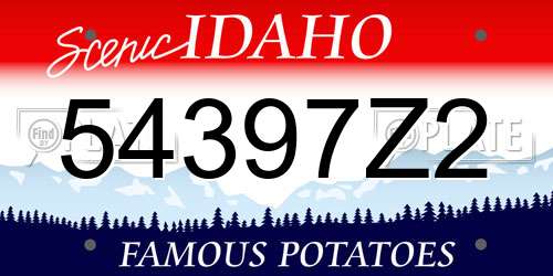 54397Z2 Idaho License Plate