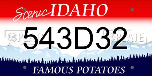 543D32 Idaho License Plate
