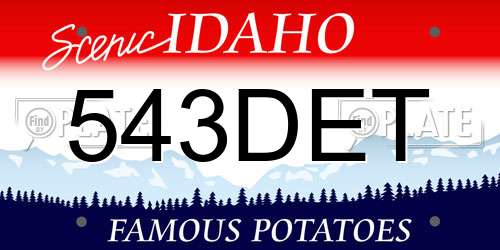543DET Idaho License Plate