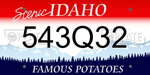 543Q32 Idaho License Plate