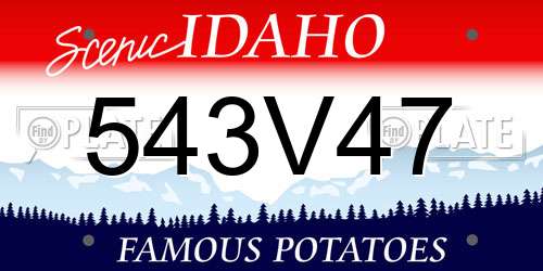543V47 Idaho License Plate