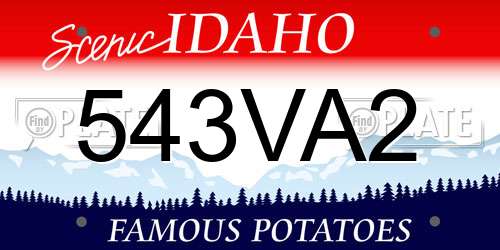 543VA2 Idaho License Plate