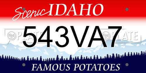 543VA7 Idaho License Plate