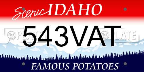 543VAT Idaho License Plate